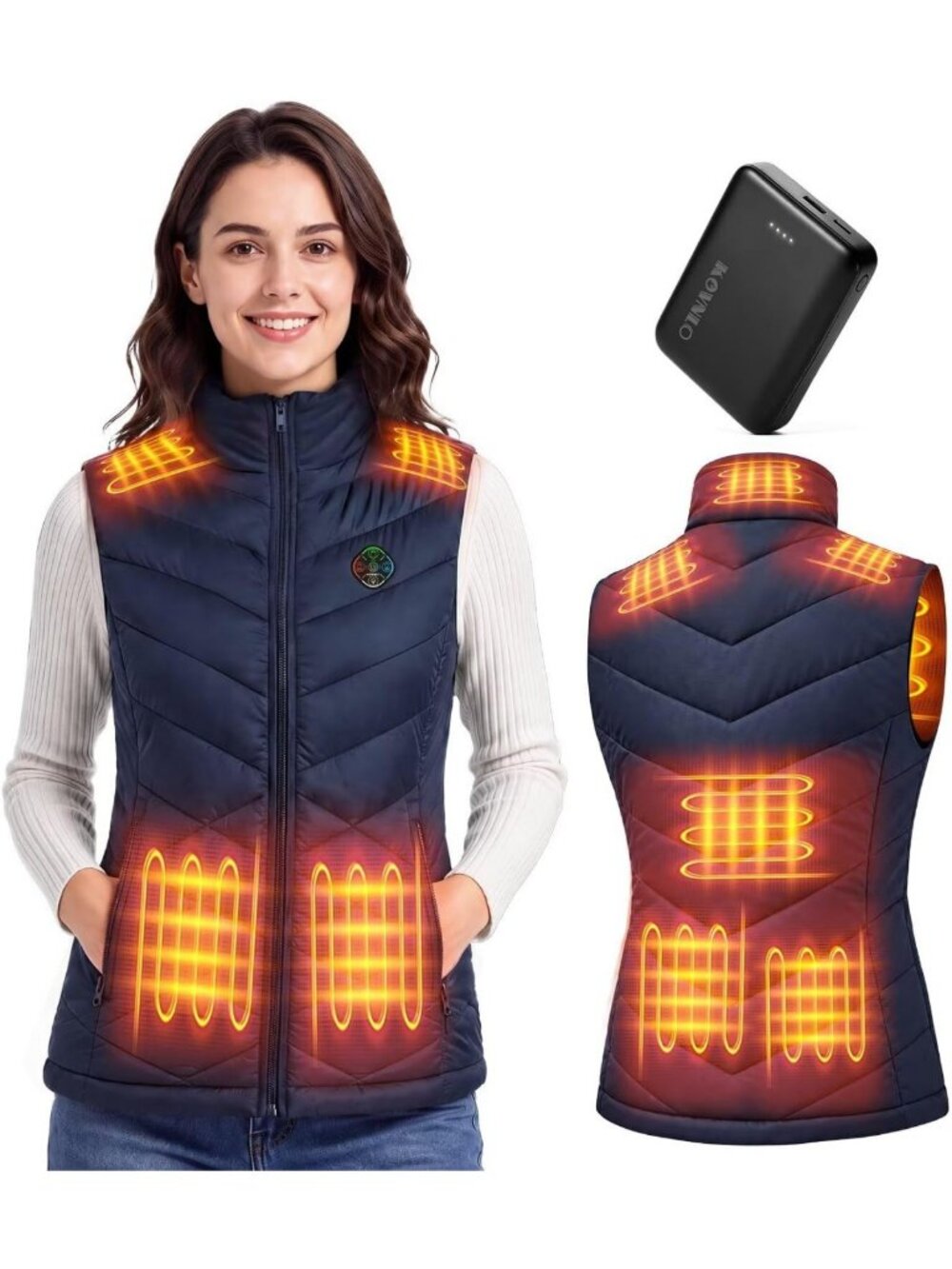 Heated Vest for Women with Battery Pack, Smart Controller, Electric Jacket